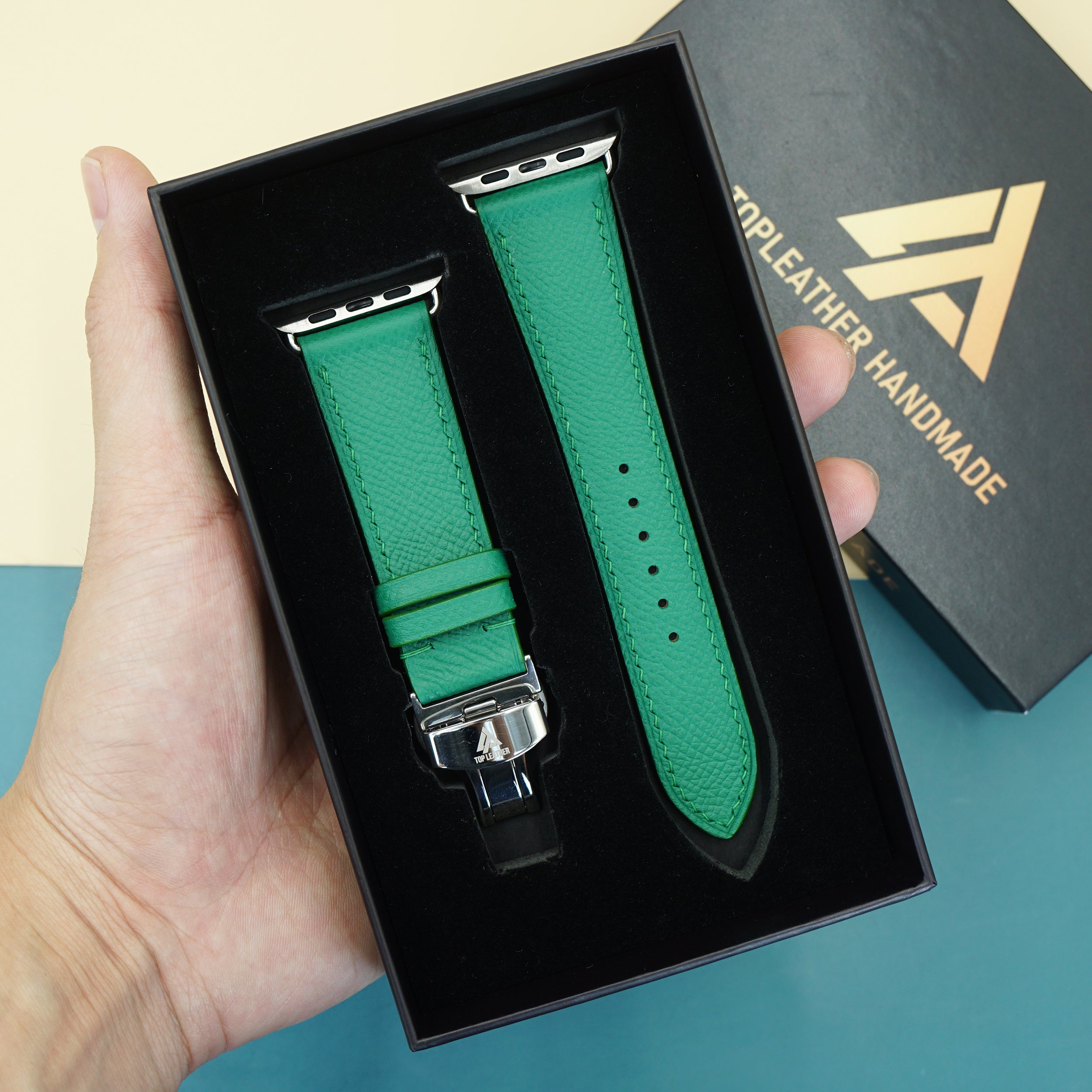 Dây đeo đồng hồ bằng da Epsom dành cho Apple Watch và đồng hồ cơ EP2225 