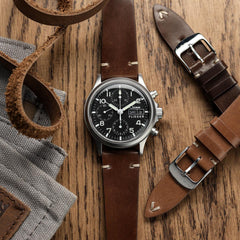 Vòng đeo tay bằng đá và vỏ Shell Cordovan Horween Cromford de couleur Marron foncé