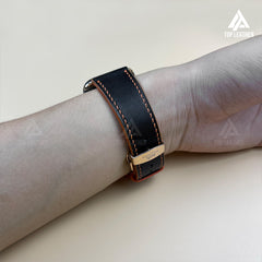 Dây đeo đồng hồ Swift bằng da dành cho Apple Watch và đồng hồ cơ - Màu xanh rêu SW2212 