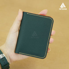 Ví đựng thẻ mini bằng da Epsom - Màu xanh rêu 