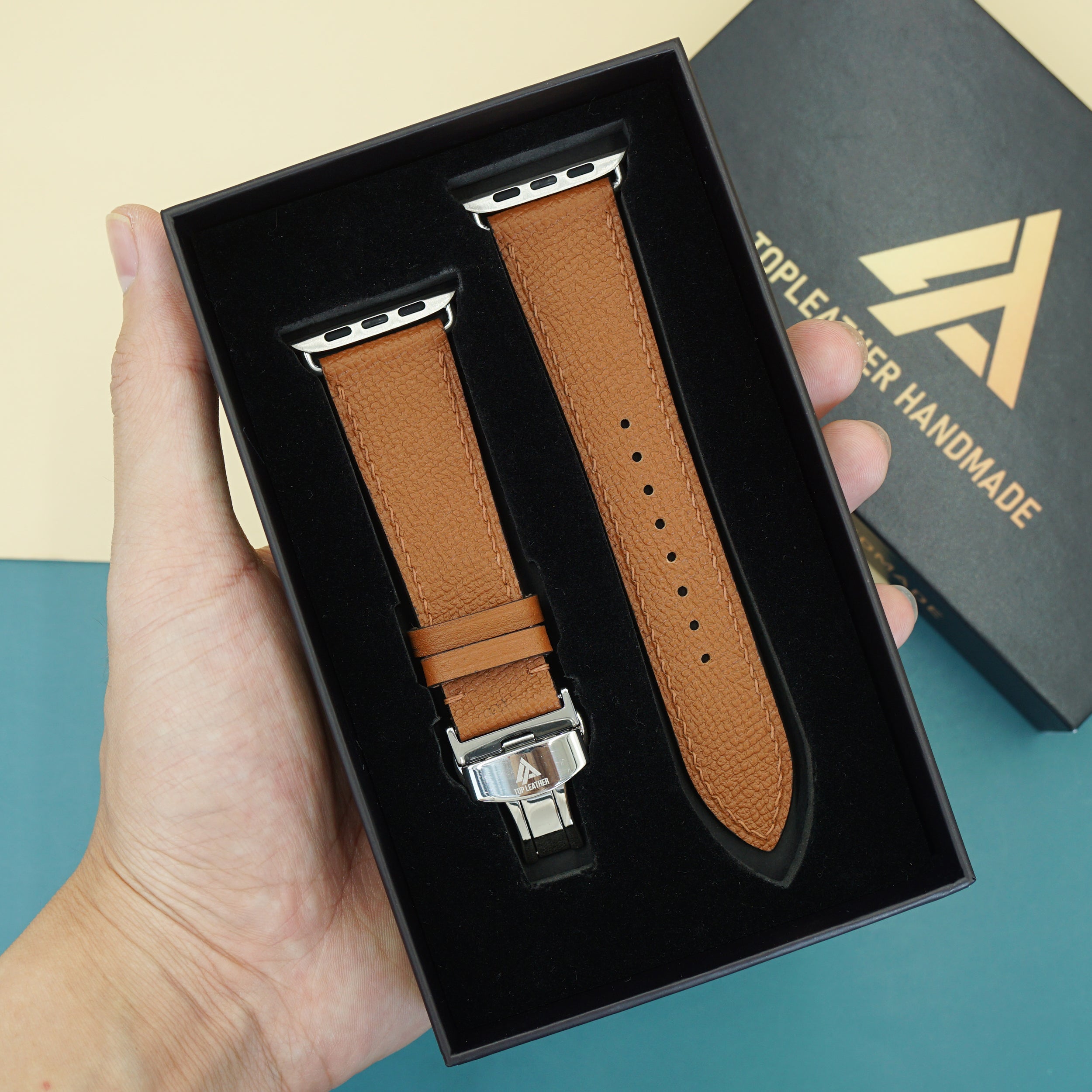 Dây đeo đồng hồ bằng da Epsom dành cho Apple Watch và đồng hồ cơ EP2209 