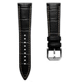Vòng tay pour montre en cuir véritable avec họa tiết cá sấu Carolina - Noir Intense