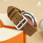 Dây đeo đồng hồ bằng da sáp TopLeather – Tương thích với Apple Watch & Samsung Galaxy Watch (Màu nâu sô cô la) 