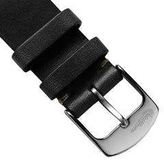 Dây đeo đồng hồ bằng da thật Horween Chromexcel® khâu chữ V - Màu đen Chromexcel