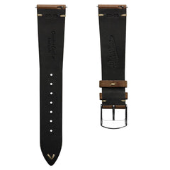 Dây đeo đồng hồ bằng da thật Horween Chromexcel® khâu chữ V - Màu nâu nhạt Chromexcel