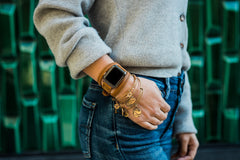 Dây Apple Watch – da nguyên tấm – Nâu thuốc lá