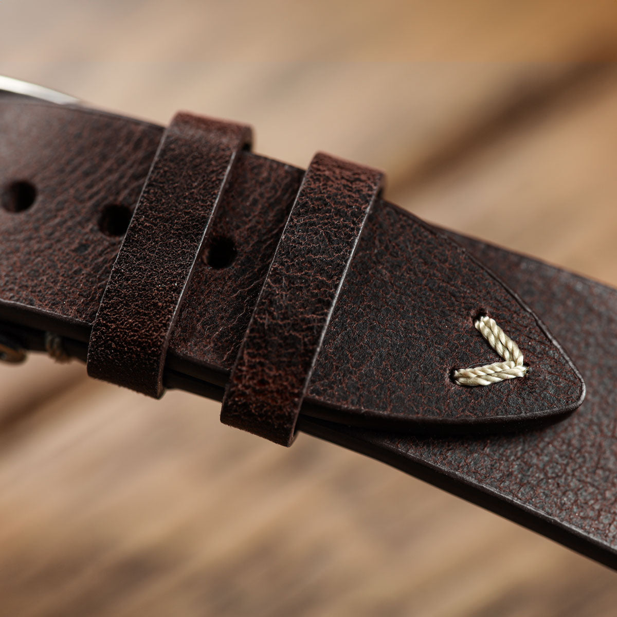 Dây đồng hồ – da Crazy Horse – Nâu đậm