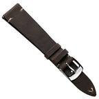 Dây đeo đồng hồ da Crazy Horse V-Stitch - Màu nâu đậm Crazy Horse