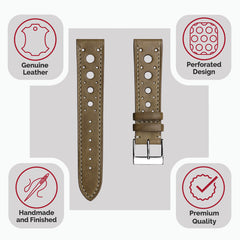 Vòng tay đổ Montre en Cuir Artisanale Boutsen Cavallo Racing - Beige Élégant et Confortable