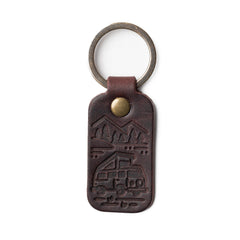 Móc khóa da – Đỏ burgundy