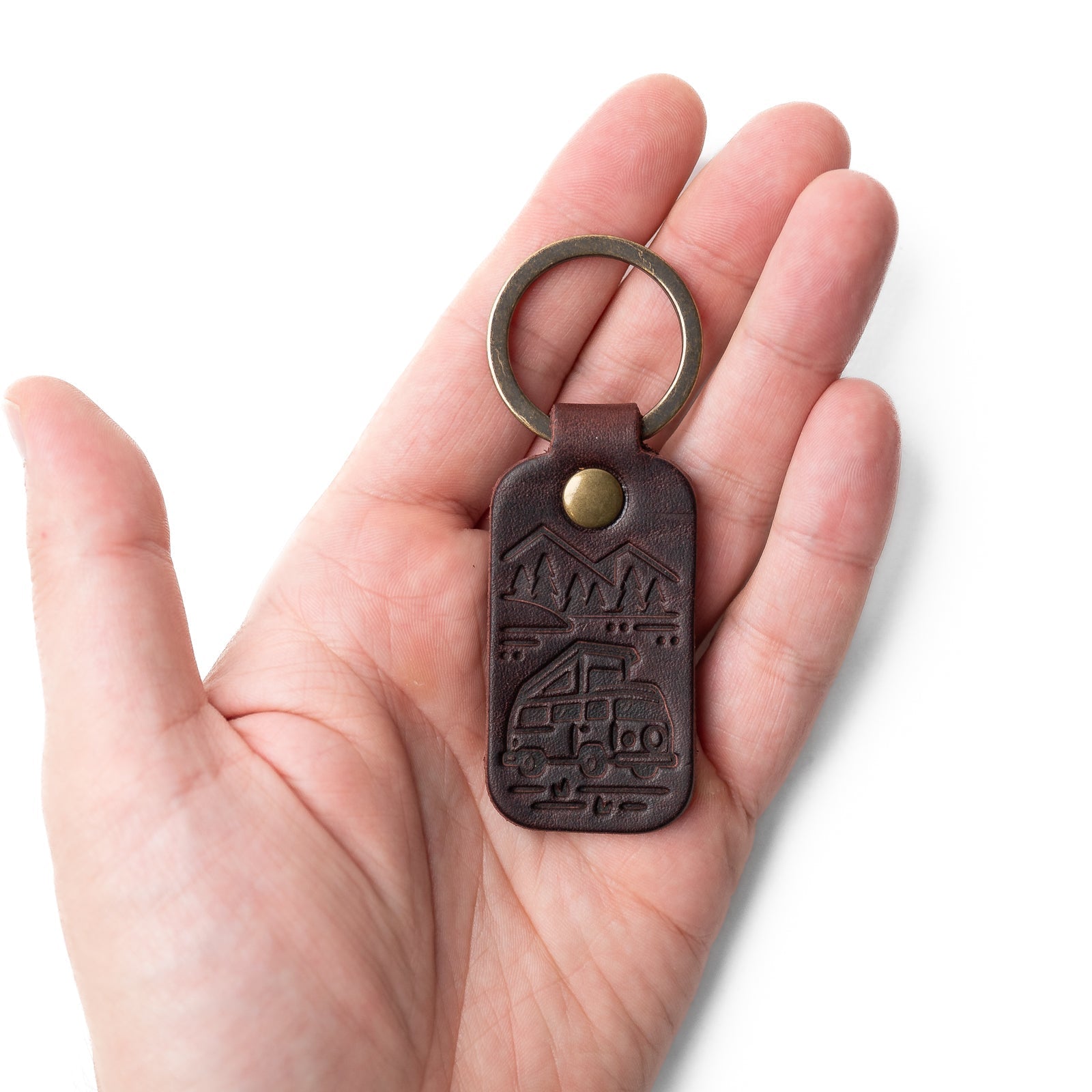 Xe cắm trại bằng da Van Keyfob - Oxblood