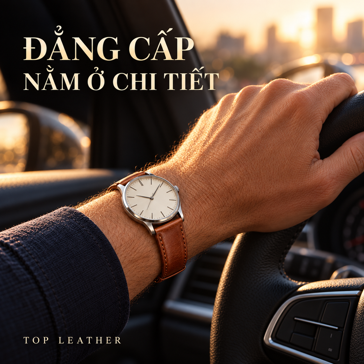 Dây Da Đồng Hồ Thủ Công Dây Da Barenia Nâu Hạt Dẻ