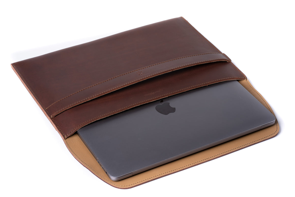 Bao da đựng MacBook dạng phong bì - Màu hạt dẻ