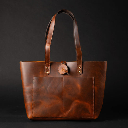 Túi xách Tolredo - Da màu nâu cognac với khóa da