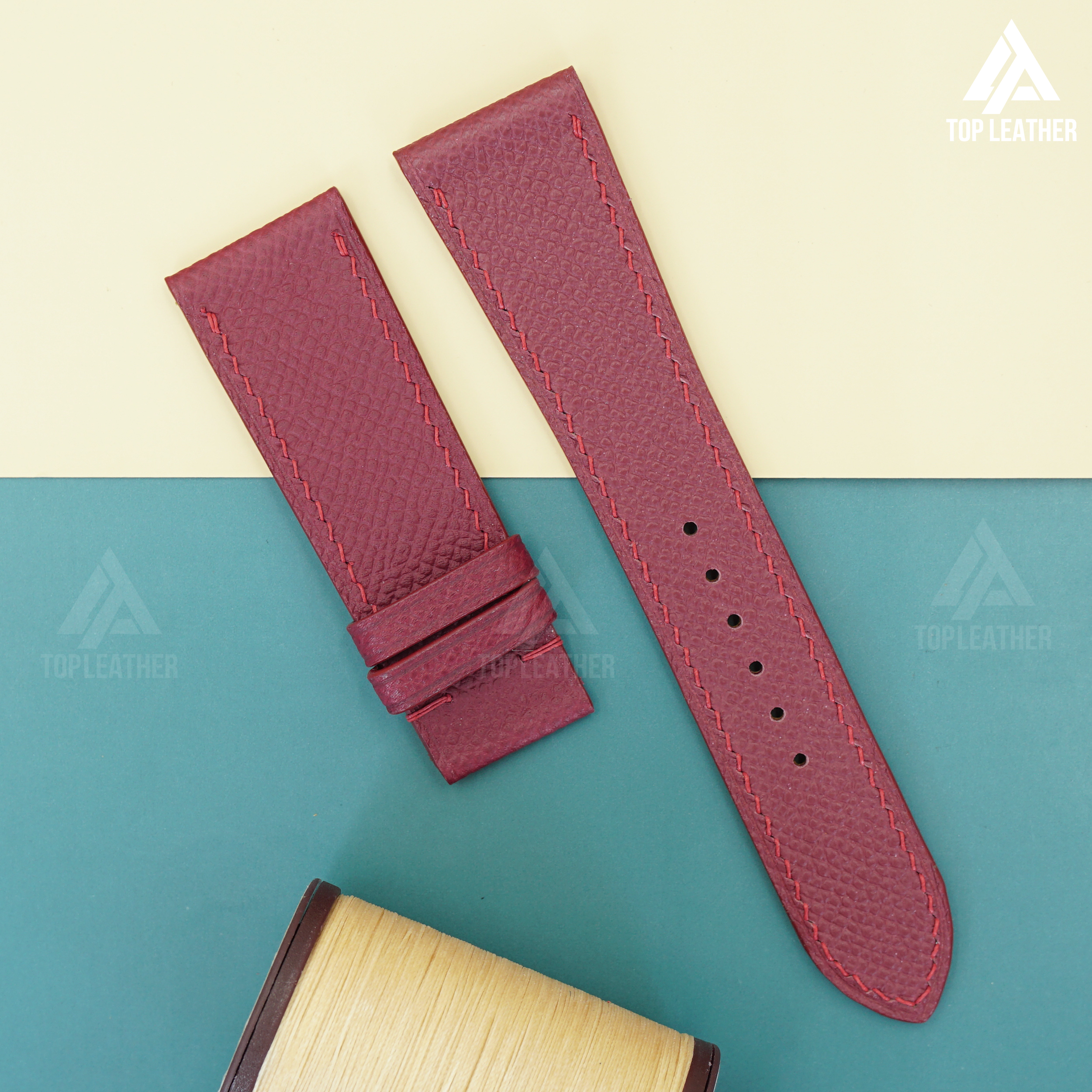 Dây đeo đồng hồ bằng da Epsom - Màu đỏ rượu vang EP2210 
