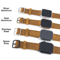Dây đeo Apple Watch bằng da đơn giản - Màu nâu trung bình 