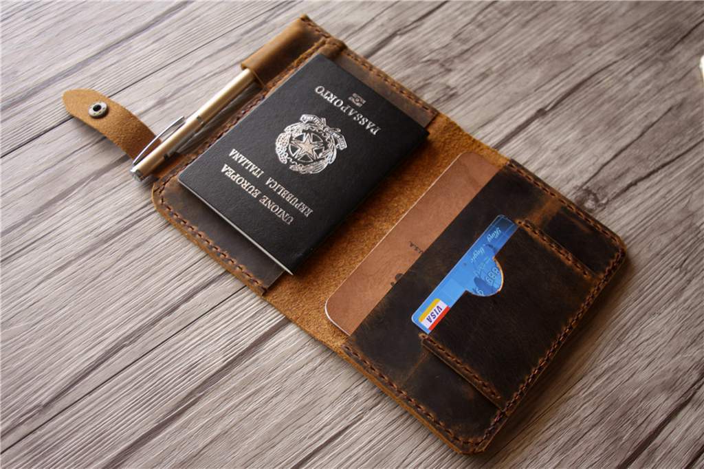 Ví đựng hộ chiếu bằng da thủ công