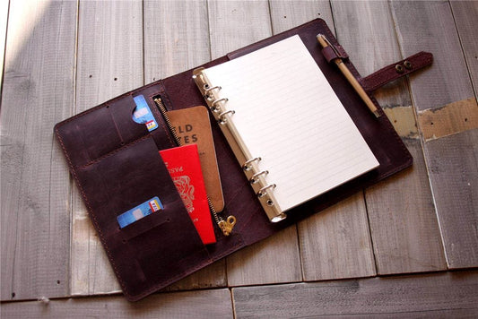 Sổ tay lập kế hoạch bằng da giả cổ, sổ Bullet Journal