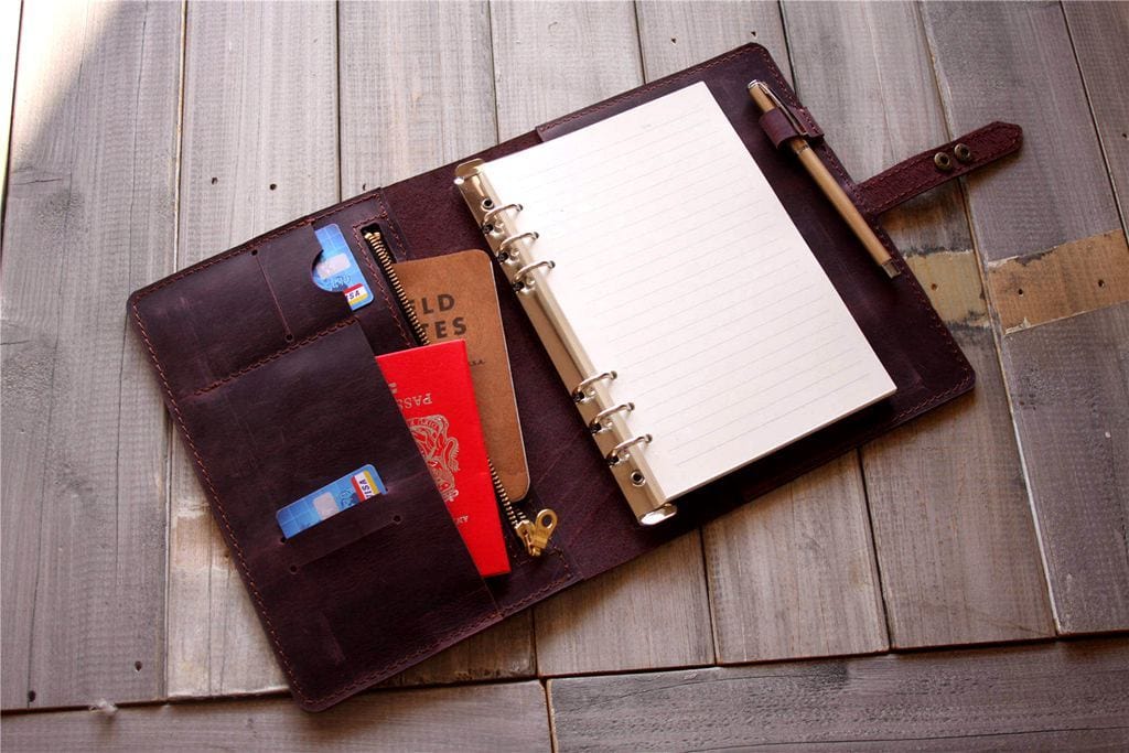 Sổ tay lập kế hoạch bằng da giả cổ, sổ Bullet Journal