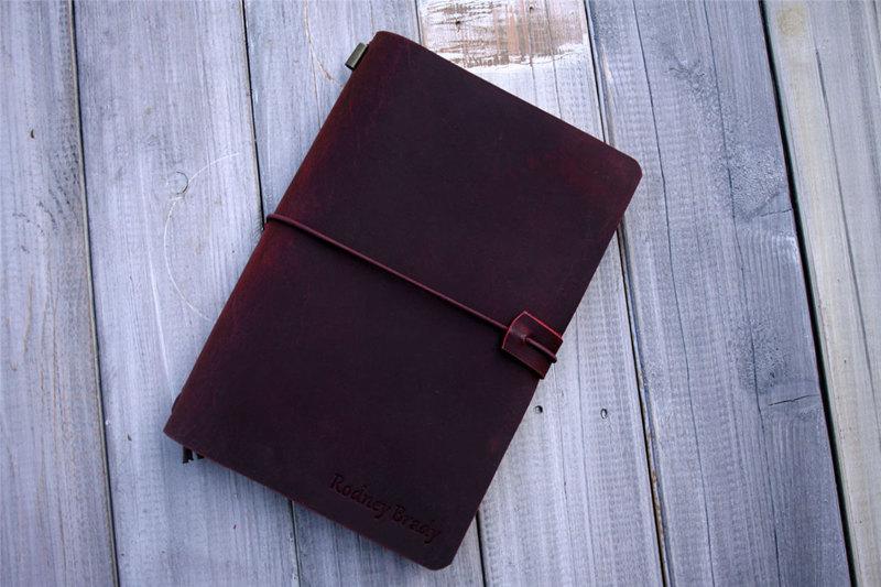 Sổ bìa da – cho A5 – Đỏ burgundy – cá nhân hóa