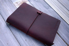 Sổ bìa da – cho A5 – Đỏ burgundy – cá nhân hóa