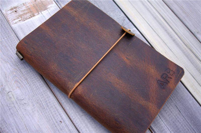 Sổ tay du lịch bằng da mộc mạc được cá nhân hóa