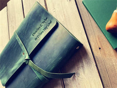 Sổ bìa da – Xanh lá – thủ công, mỏng gọn
