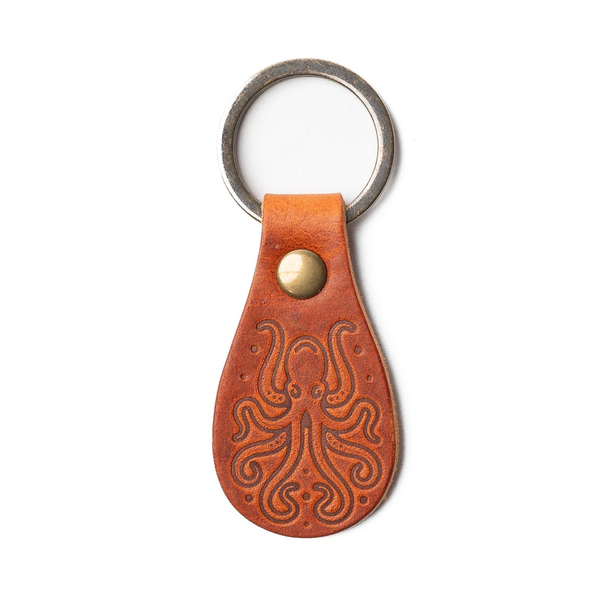 Móc khóa da hình quái thú Kraken - Màu nâu nhạt kiểu Anh