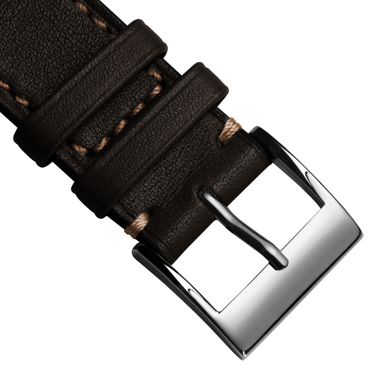 Dây đeo đồng hồ bằng da ngựa thủ công Leuven Cavallo Flat - Màu nâu sô cô la