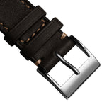 Dây đeo đồng hồ bằng da ngựa thủ công Leuven Cavallo Flat - Màu nâu sô cô la