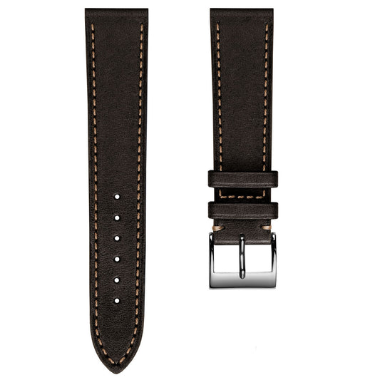 Dây đeo đồng hồ bằng da ngựa thủ công Leuven Cavallo Flat - Màu nâu sô cô la