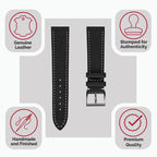 La Strap de Montre en Cuir de Cheval Flatte Thủ công Leuven Cavallo - Noir