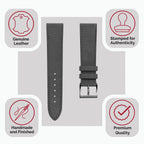 Vòng tay de Montre en Cuir Nubuck Plat Mozet Fait Main - Gris Élégant