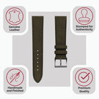Vòng tay đổ montre và nubuck plat Mozet, fait main en kaki