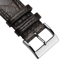 Vòng tay en cuir fait main Chân đà điểu Durbuy - Couleur sô cô la sáng chói