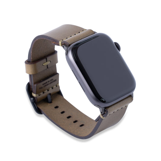 Dây đeo Apple Watch đơn giản bằng da - Màu ô liu 