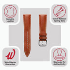 Sangle pour Montre en Cuir Véritable Doublée Tenby - Élégance Classique en Brun Rouillé