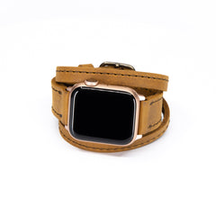 Dây Apple Watch – da nguyên tấm – Nâu thuốc lá