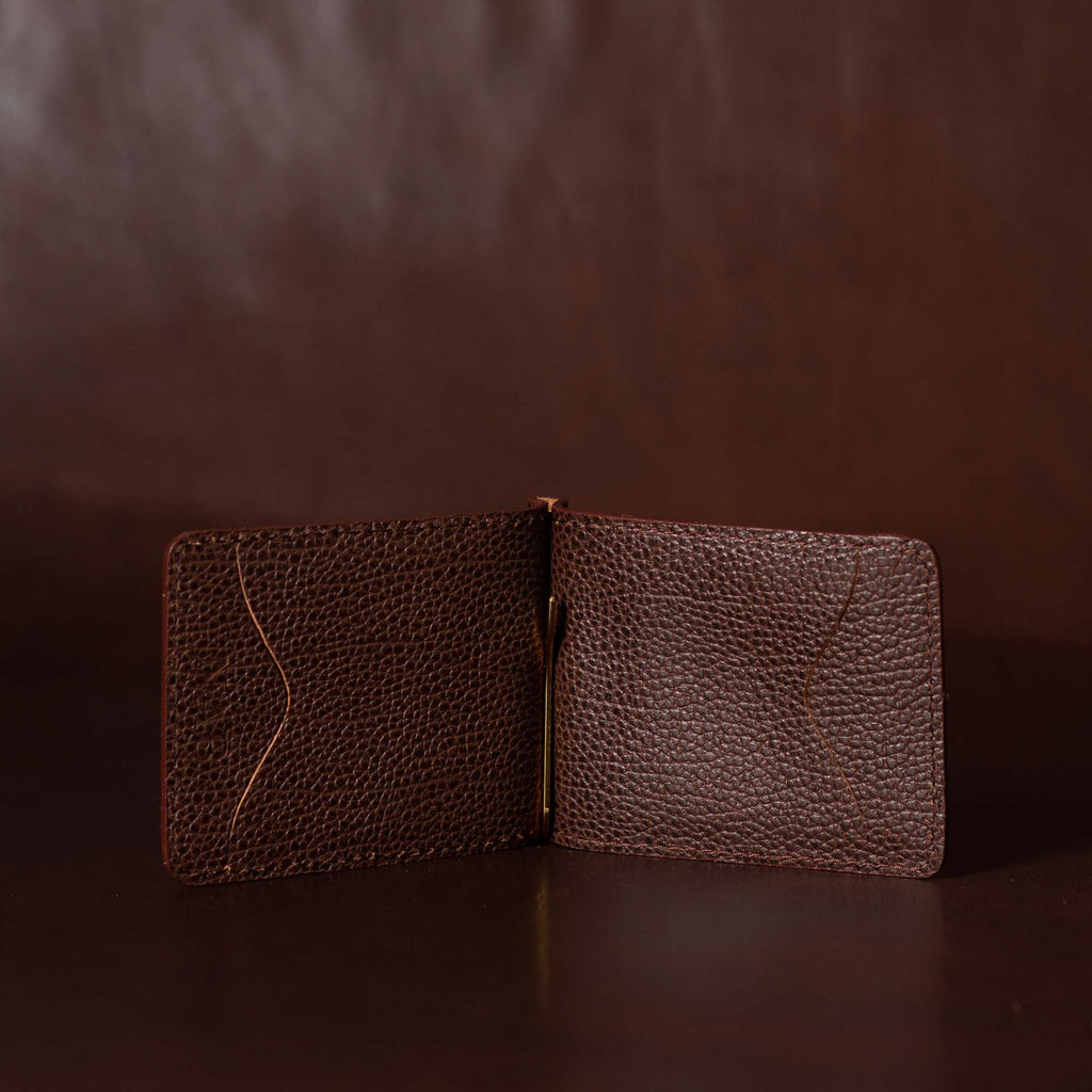 Ví Pinnacle - Ví kẹp tiền mỏng màu Cognac bằng da vân sần