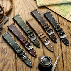 Dây đeo đồng hồ khâu tay thủ công chính hãng Horween Chromexcel® - Màu đen