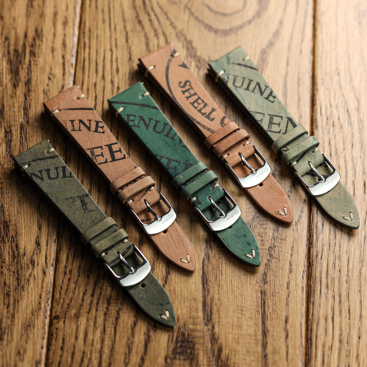 Dây đeo đồng hồ Newham Inverted Horween Shell Cordovan - Xanh lá cây đậm