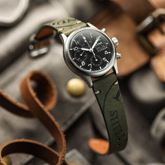 Dây đeo đồng hồ Newham Inverted Horween Shell Cordovan - Màu xanh ô liu
