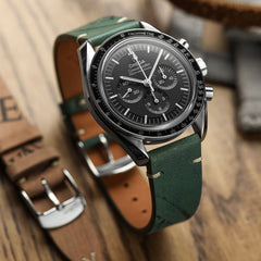 Dây đeo đồng hồ Newham Inverted Horween Shell Cordovan - Xanh lá cây đậm