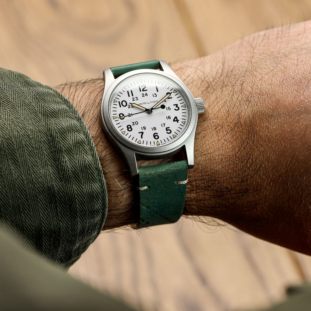 Dây đeo đồng hồ Newham Inverted Horween Shell Cordovan - Xanh lá cây đậm