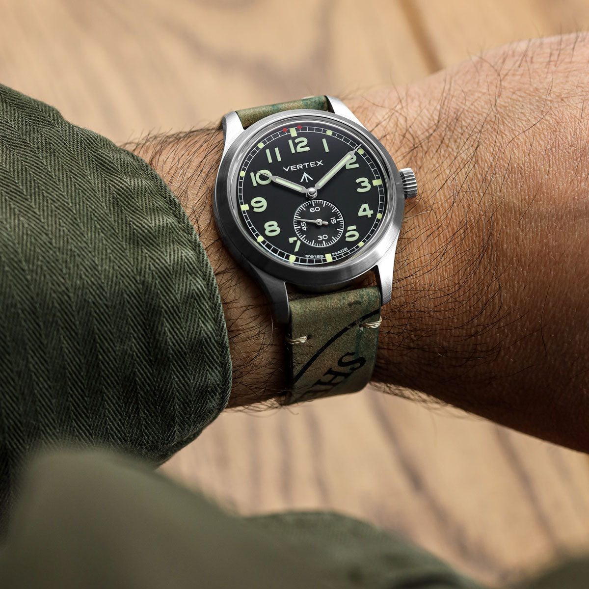 Dây đeo đồng hồ Newham Inverted Horween Shell Cordovan - Xanh lá cây nhạt