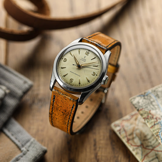Dây đeo đồng hồ da thật Radstock Vintage - Màu vàng cổ điển
