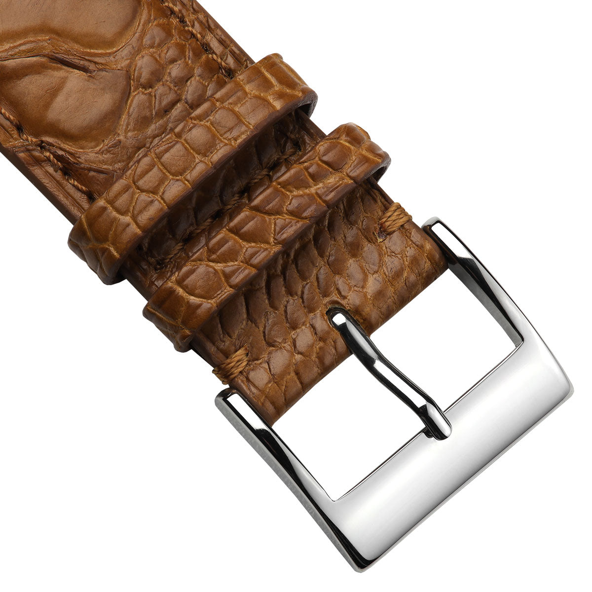 Dây đeo đồng hồ bằng da chân đà điểu thủ công Durbuy - Màu nâu cognac mờ