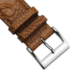 Dây đeo đồng hồ bằng da chân đà điểu thủ công Durbuy - Màu nâu cognac mờ