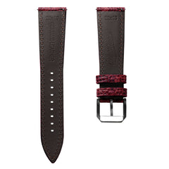 Adassa-Gel đệm Lederarmband für Uhren - Kaviar-Oxblood-Rot