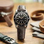 Bracelet de Montre En Cuir Padding Adassa - Marron Caviar Coffee Élégant